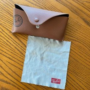 Ray-Ban brown glasses case and cloth.